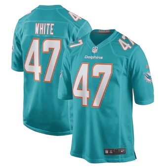 mens nike zaquandre white aqua miami dolphins game player j